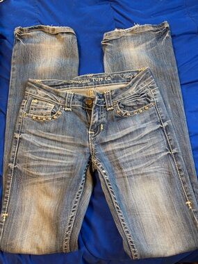 Cowgirl Tuff Light Blue Studded Bootcut Jeans